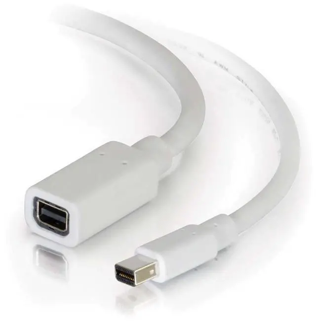 Alt view image 8 of 10 - C2G 54414 Mini DisplayPort Extension Cable M/F - Digital Audio Video, White (6 Feet, 1.82 Meters)