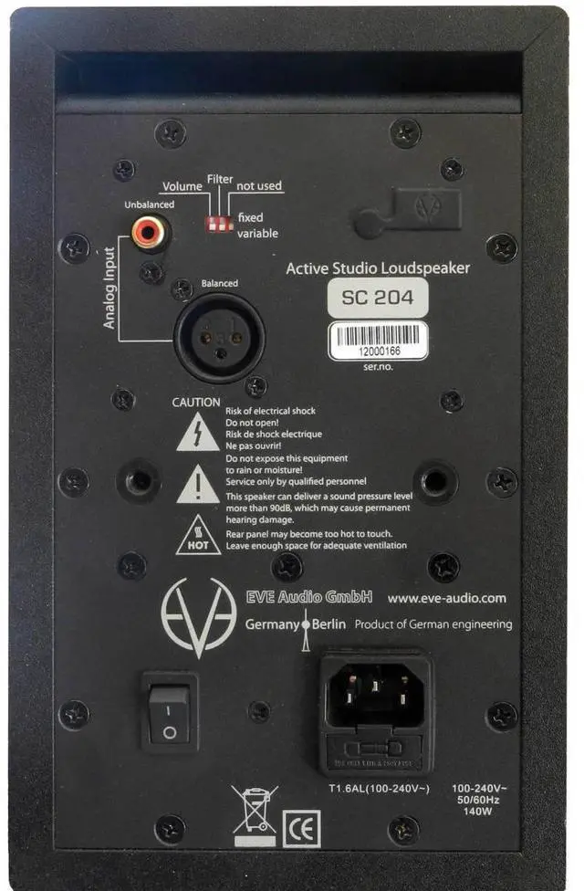 Alt view image 8 of 8 - Eve Audio SC204 4" Two-Way Active Studio Monitor (Single)