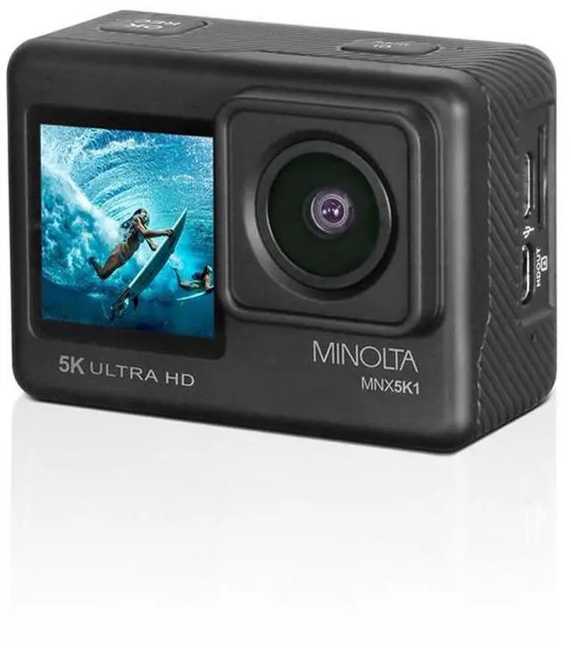 Alt view image 2 of 9 - Minolta MNX5K1 5K Ultra HD, 24 MP Action Camera Kit with Waterproof Case