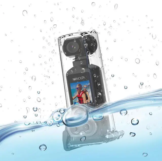 Alt view image 7 of 7 - Minolta MN4KP1 4K Ultra HD Wi-Fi Enabled Pocket Camcorder, Blue