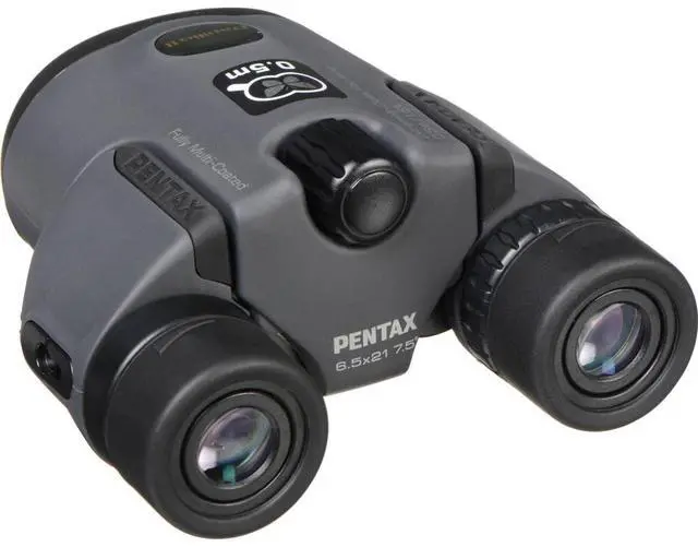 Alt view image 6 of 6 - Pentax 6.5x21 Papilio II Porro Prism Binocular, 7.5 Degree Angle of View, Black, Bundle with Telescoping Stool/Chair, Harness, Cleaning Cloth