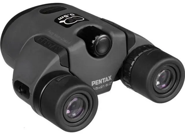 Alt view image 6 of 6 - Pentax 8.5x21 Papilio II Porro Prism Binocular, 6.0 Degree Angle of View, Gray, Bundle with Telescoping Stool/Chair, Harness, Cleaning Cloth