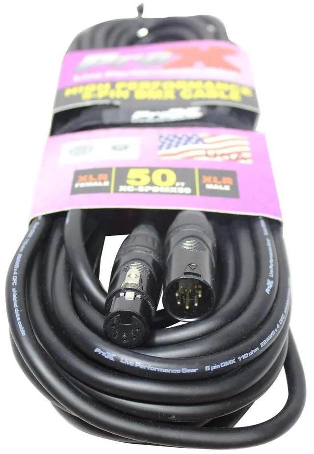 Alt view image 5 of 5 - ProX XC-5PDMX50 50' 5-Pin DMX XLR5-M to XLR5-F High Performance Cable