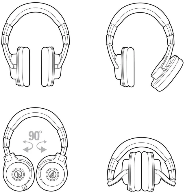 Alt view image 7 of 7 - Audio-Technica ATH-M40x Professional Monitor Headphones - Black with Desktop Headphone Stand