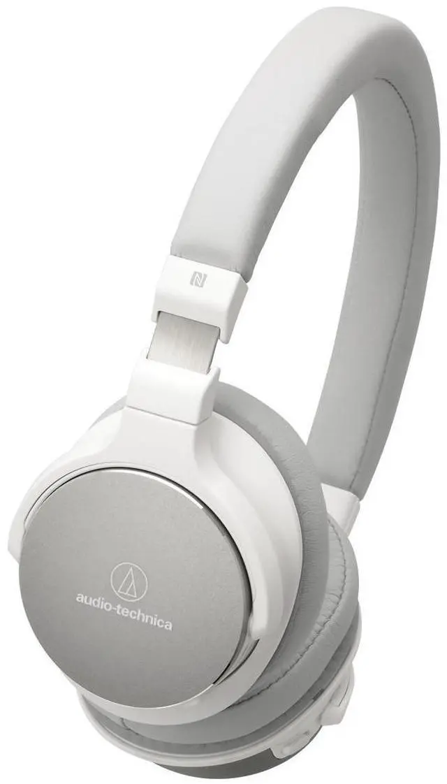 Alt view image 8 of 9 - Audio Technica Hi-Res Wireless On-Ear Headphones with Mic & Controls, White (ATH-SR5BTWH)