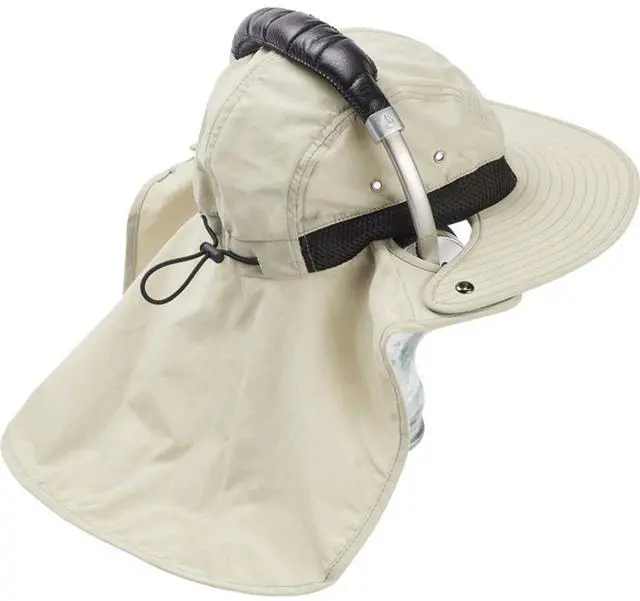 Alt view image 2 of 5 - K-Tek Stingray Audio SunHat for Headphones and Ear Muffs, Sand #KSH1
