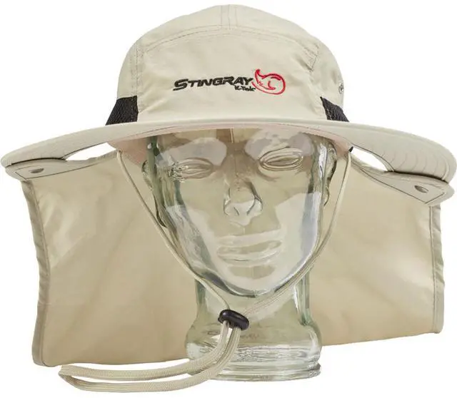 Alt view image 5 of 5 - K-Tek Stingray Audio SunHat for Headphones and Ear Muffs, Sand #KSH1