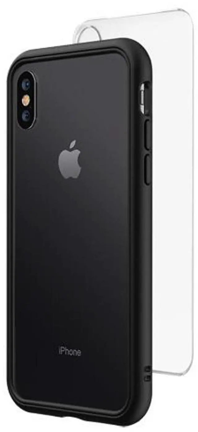 Main image of RhinoShield Mod NX Modular Case with Frame, Button, Rim, Clear Back Plate for iPhone XS Max, Black