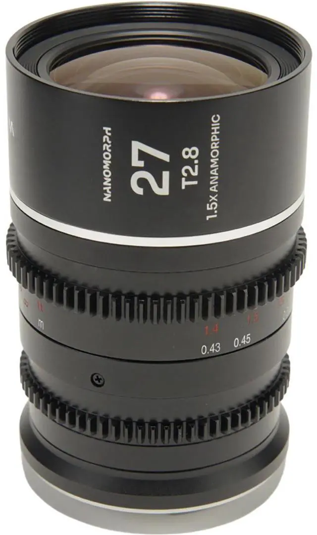 Alt view image 2 of 5 - Venus Laowa Nanomorph 27mm T2.8 1.5x S35 Anamorphic Lens for Canon RF, Silver Flare
