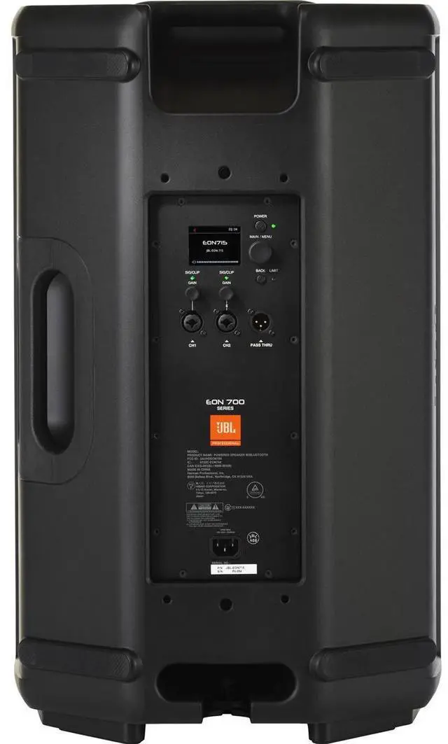 Alt view image 6 of 7 - JBL JBL (2) EON715 15" 1300W Powered Portable PA Speaker with Bluetooth and DSP, Pair, Bundle with 2 Ultimate Support JamStands JS-TS50 6' Tripod-Style Speaker Stands, and 2x 25' XLR Cables