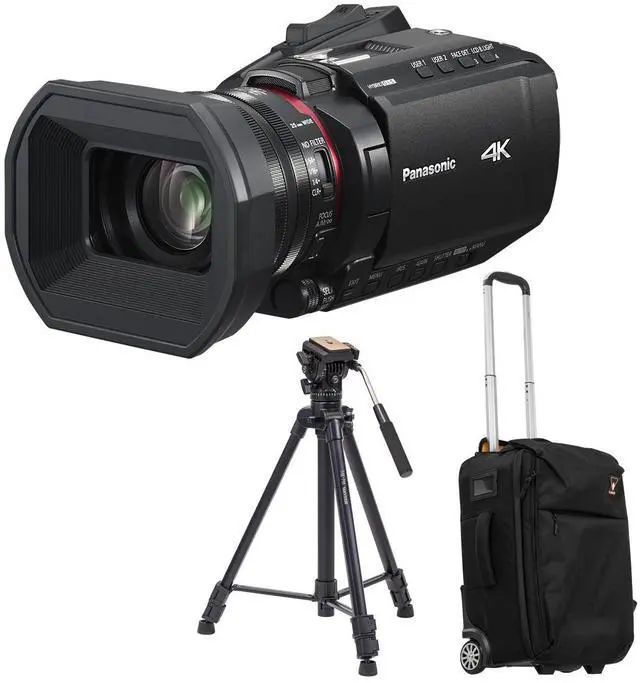 Main image of Panasonic HC-X1200 4K Camcorder, Bundle with 3-Section Aluminum Video Tripod and Roller Bag
