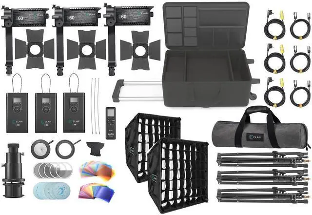 Main image of CLAR S60 Focusing LED Light 3-Light Kit (Godox S60-D)