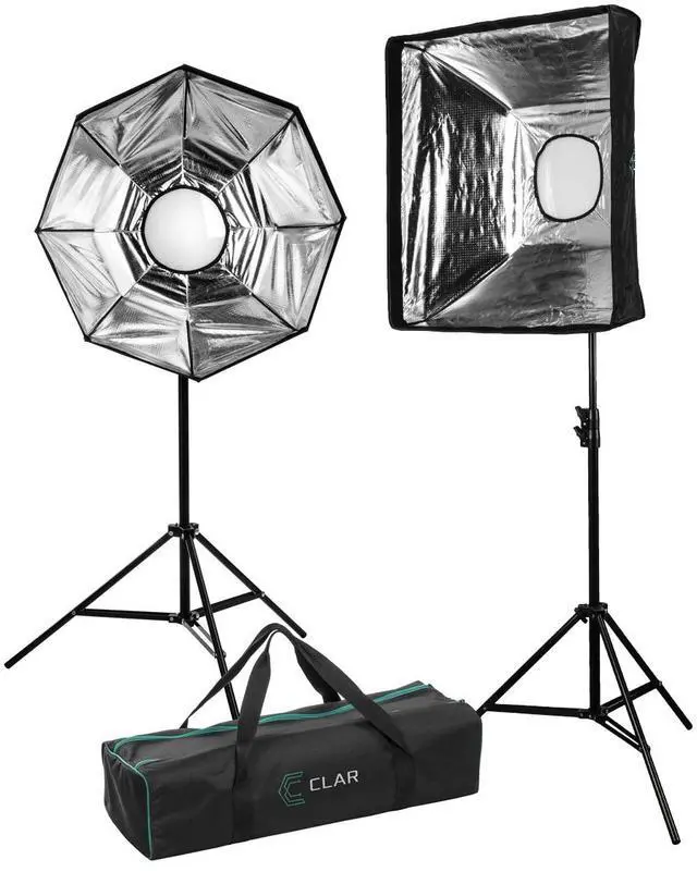 Alt view image 2 of 7 - CLAR Basic 2-Light LED Softbox Kit