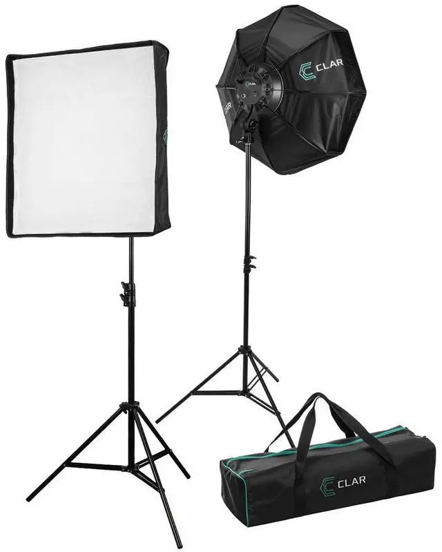 Alt view image 3 of 7 - CLAR Basic 2-Light LED Softbox Kit
