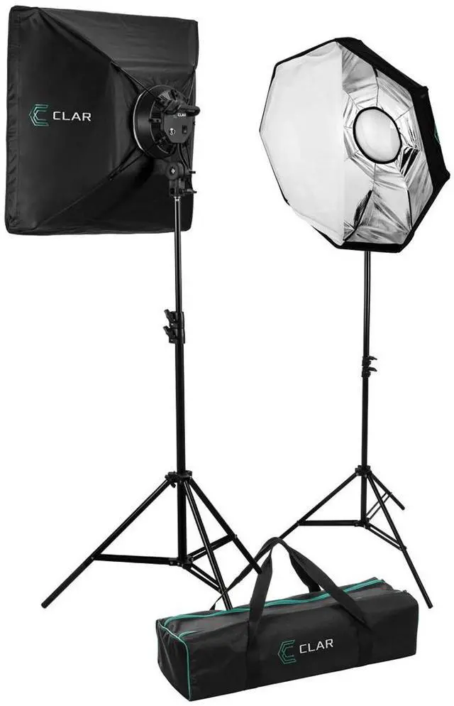 Alt view image 4 of 7 - CLAR Basic 2-Light LED Softbox Kit