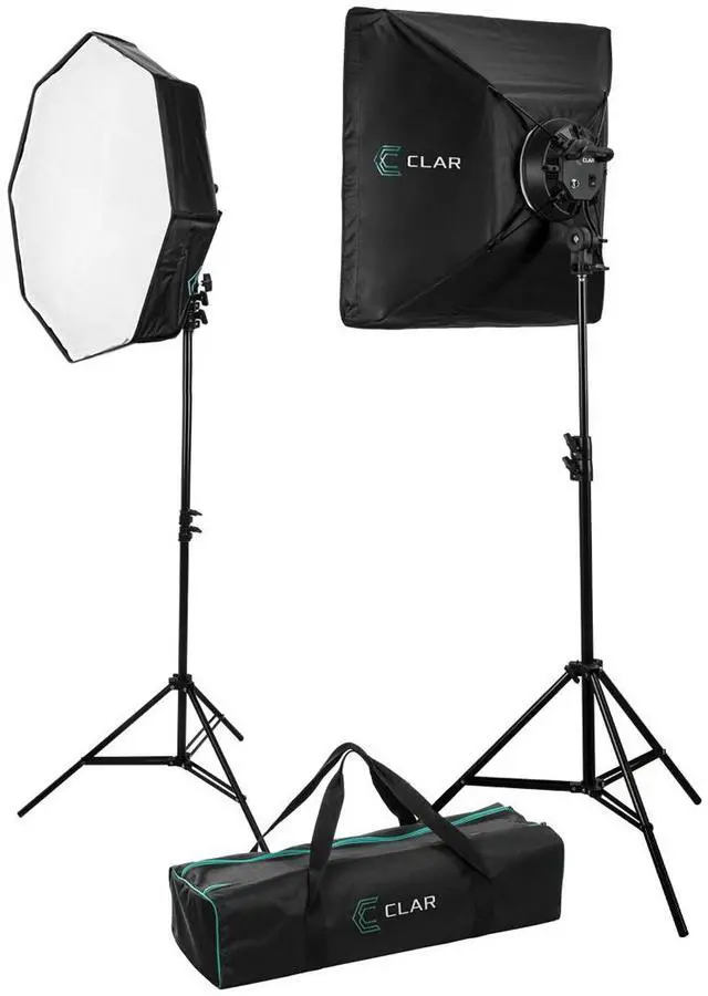 Alt view image 5 of 7 - CLAR Basic 2-Light LED Softbox Kit