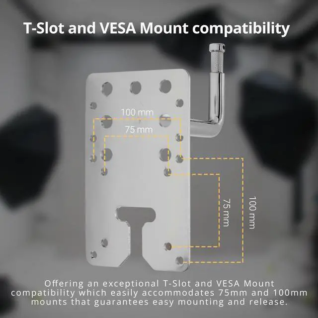 Alt view image 6 of 7 - Flashpoint T-Slot Wall Plate with 90-Degree Baby Pin and VESA Mount