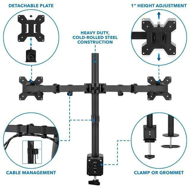 Alt view image 6 of 7 - Relaunch MI-2752 is the ideal for dual desk mounted monitors. The effective design comes