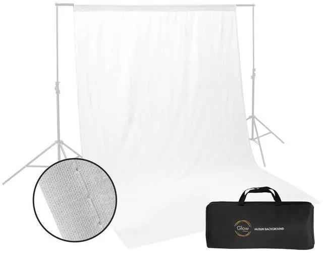 Main image of Glow Glow Muslin Backdrop - 6 x 9' (White)