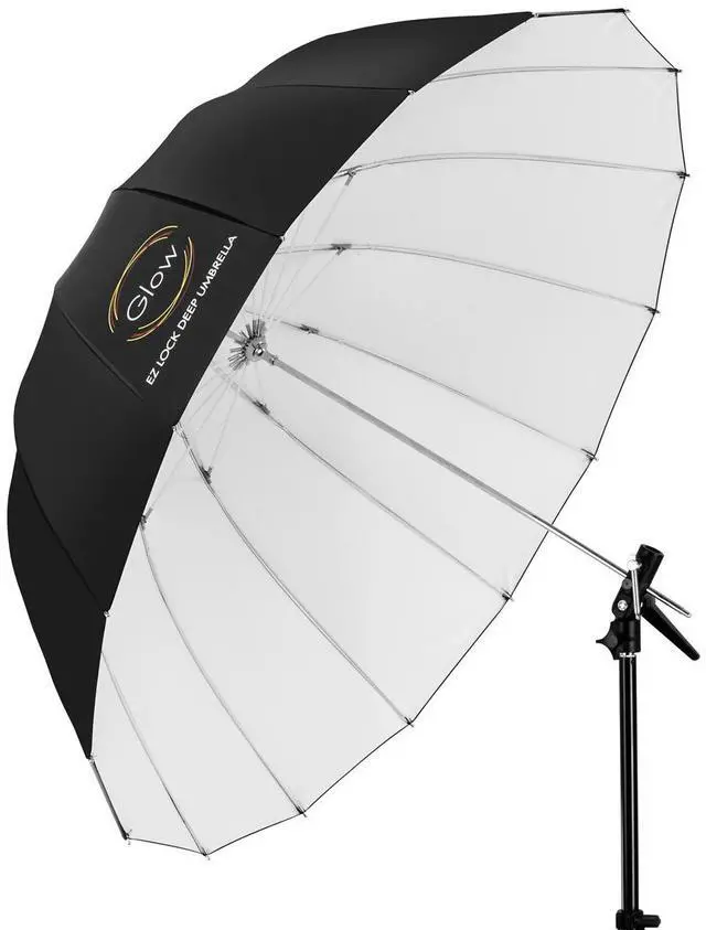 Main image of Glow Easy Lock Medium Deep White Fiberglass Umbrella (41")