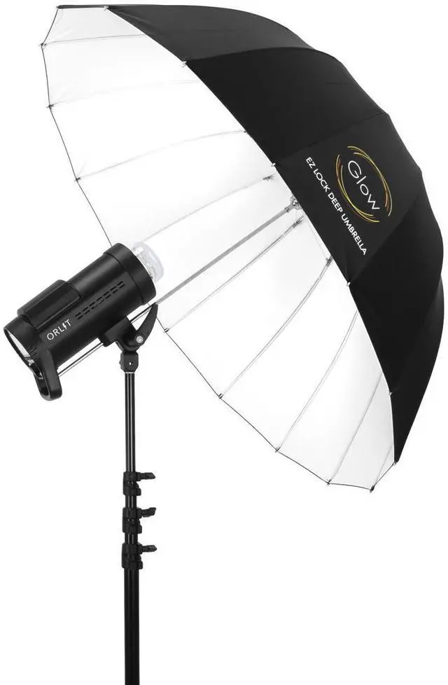 Alt view image 4 of 7 - Glow Easy Lock Medium Deep White Fiberglass Umbrella (41")