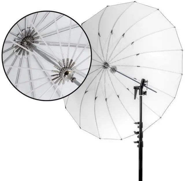 Alt view image 5 of 7 - Glow Easy Lock Medium Deep White Fiberglass Umbrella (41")
