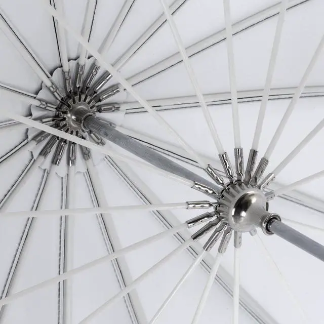 Alt view image 7 of 7 - Glow Easy Lock Medium Deep White Fiberglass Umbrella (41")