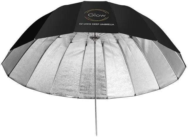 Alt view image 8 of 12 - Glow Easy Lock Medium Deep Beaded Silver Fiberglass Umbrella (41") #GL-EL-41S