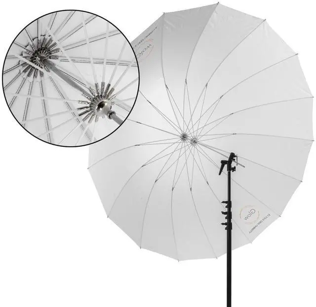 Alt view image 5 of 7 - Glow Easy Lock Large Deep Translucent Fiberglass Umbrella (51")