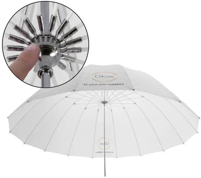 Alt view image 6 of 7 - Glow Easy Lock Large Deep Translucent Fiberglass Umbrella (51")