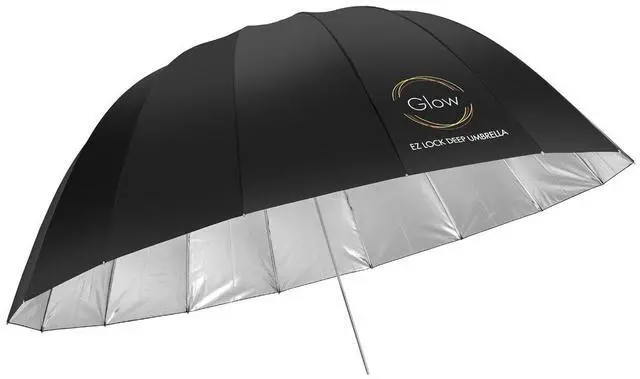 Alt view image 2 of 7 - Glow Easy Lock X-Large Deep Silver Fiberglass Umbrella (65")
