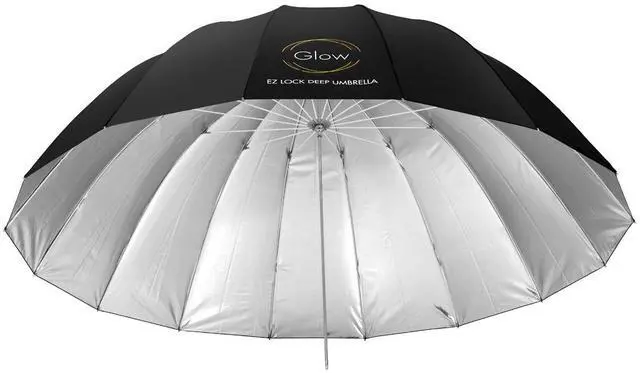 Alt view image 3 of 7 - Glow Easy Lock X-Large Deep Silver Fiberglass Umbrella (65")