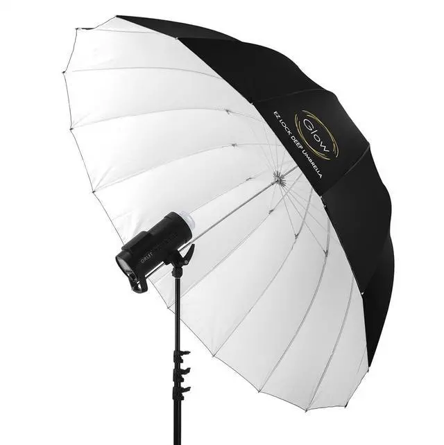 Alt view image 4 of 7 - Glow Easy Lock X-Large Deep White Fiberglass Umbrella (65")