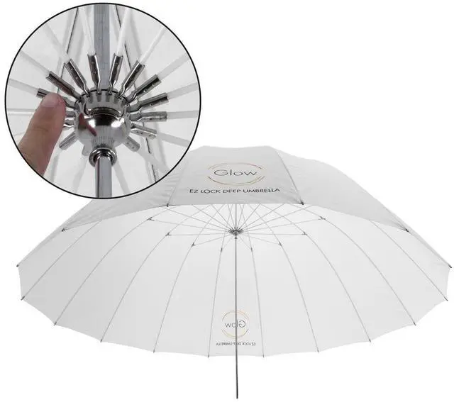 Alt view image 6 of 7 - Glow Easy Lock X-Large Deep Translucent Fiberglass Umbrella (65")