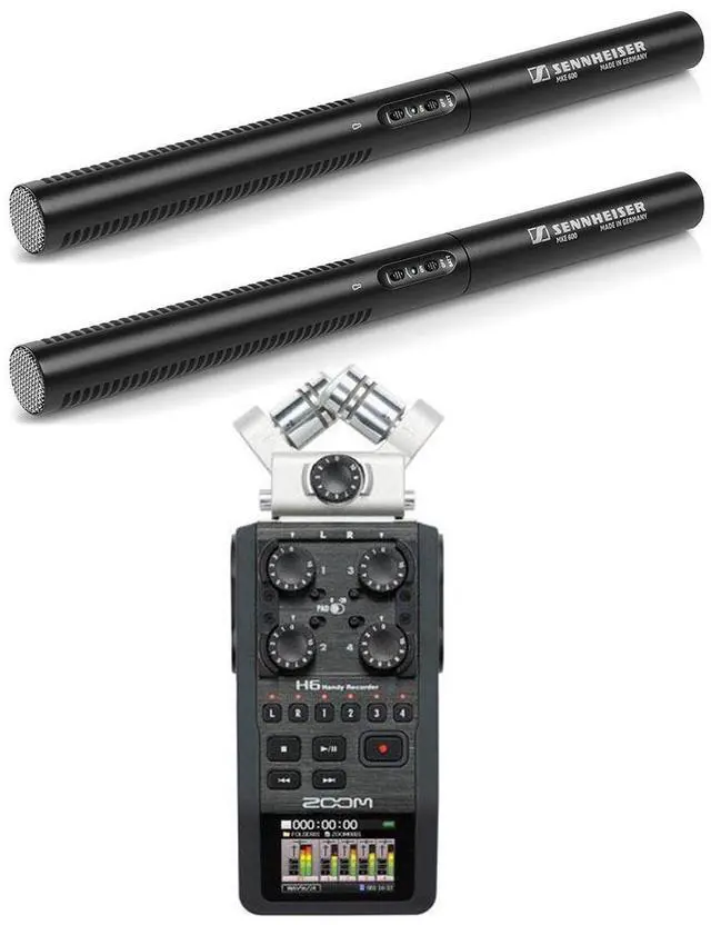 Main image of Sennheiser Sennheiser 2 Pack MKE 600 Shotgun Microphone with Zoom H6 All Black Handy Recorder