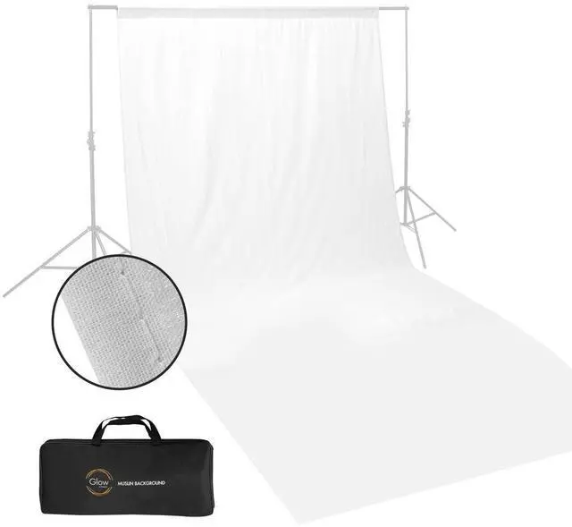 Main image of Glow Glow Muslin Backdrop - 10x20' (White)