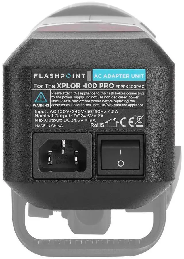Alt view image 5 of 7 - Flashpoint AC Adapter Unit for the XPLOR 400 Pro R2 Series Monolights (Godox AC400)