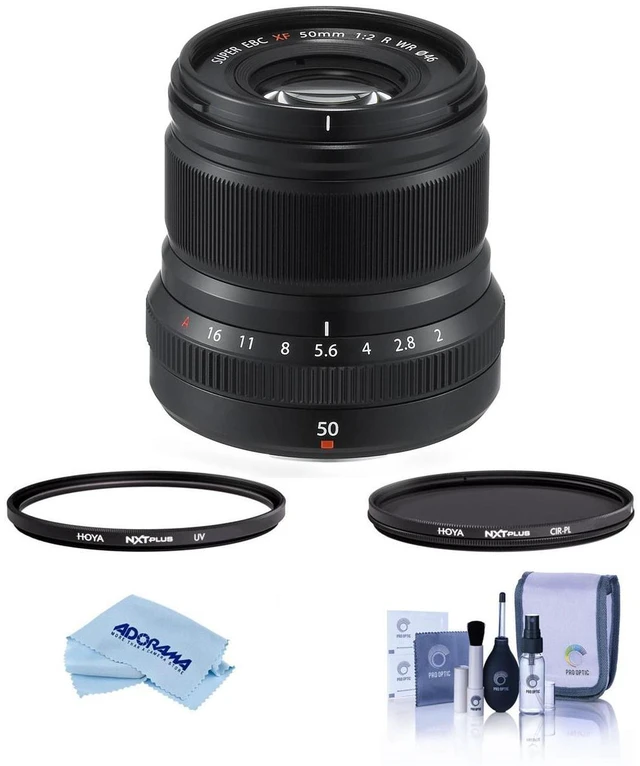 Alt view image 2 of 7 - fujifilm xf 50mm (76mm) f/2 wr lens, black - bundle with hoya 46mm 10-layer hmc multi-coated uv filter, hoya 46mm hmc multi-coa