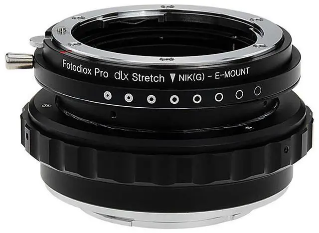 Alt view image 3 of 4 - Fotodiox DLX Series Nikon Nikkor F Mount G-Type D/SLR Lens to Sony Alpha E-Mount Mirrorless Camera Body Stretch Mount Adapter with Macro Focusing Helicoid and Magnetic Drop-In Filters