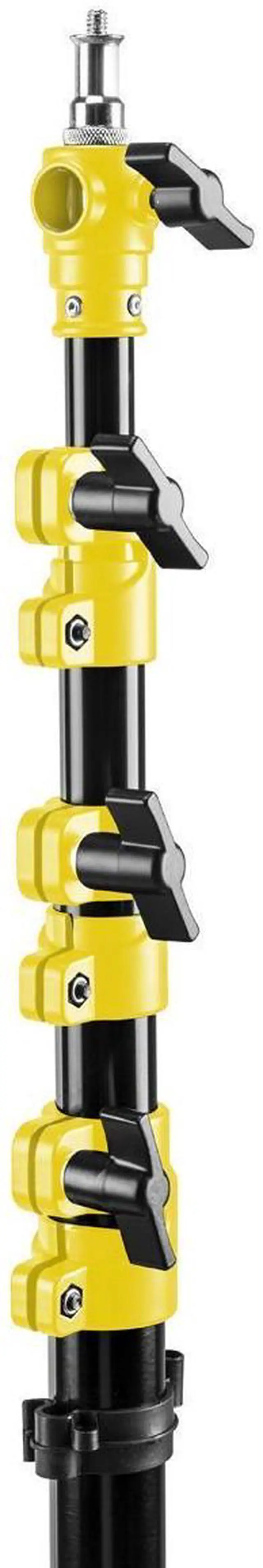 Alt view image 6 of 7 - Flashpoint Pro Air-Cushioned Heavy-Duty Light Stand (Yellow, 13') #FP-S-13-YL