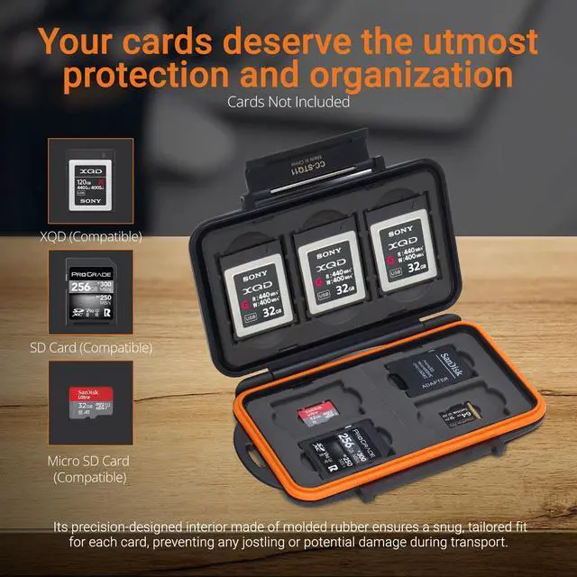 Alt view image 2 of 7 - Slinger Card Caddy Memory Card Case for XQD/CFexpress Type-B, SD & microSD,Black
