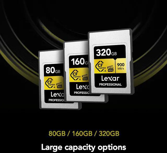 Alt view image 4 of 5 - Lexar 320GB Professional CFexpress Type A GOLD Series Memory Card  Up to 900MB/s Read  Cinema-quality 8K Video  Rated VPG 400 (LCAGOLD320G-RNENG)