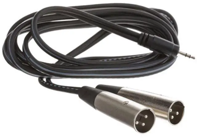 Alt view image 4 of 4 - Y-Cable 1/8 (M) to Dual XLR (M) Stereo 6.6 Ft 1/8 to XLR Cable