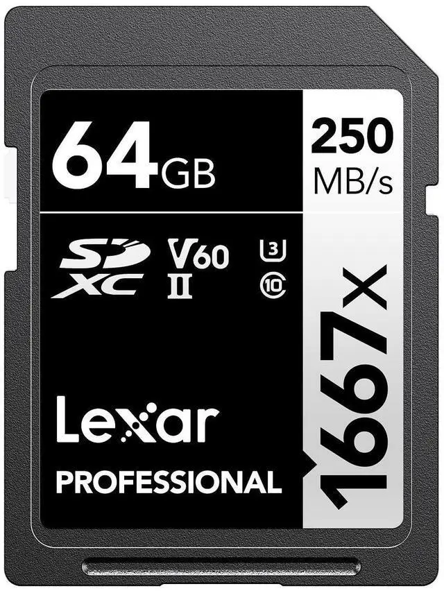 Main image of Lexar Professional 1667x 64GB SDXC UHS-II/U3 Memory Card #LSD64GCBNA1667