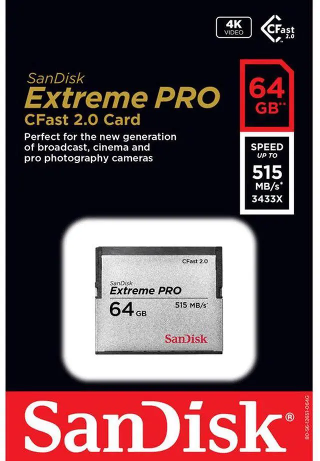 Alt view image 13 of 16 - SanDisk - SDCFSP-064G-A46D - SanDisk Extreme Pro 64 GB CFast Card - 525 MB/s Read - 430 MB/s Write - Lifetime Warranty