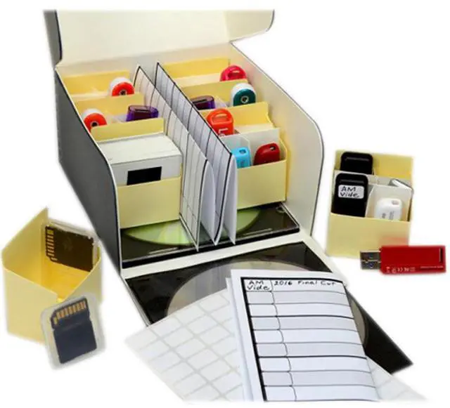 Alt view image 6 of 6 - archival methods 5.12 x 5.87 x 3 storage kit for up to 48 usb drives/memory cards