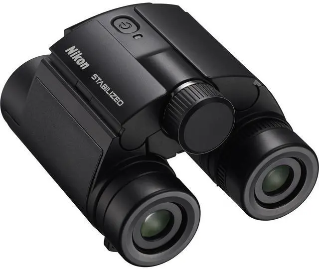 Alt view image 4 of 15 - Nikon 12x25 S Dual-Hinge Design Stabilized Binoculars with Multilayer Lens Coatings, Stabilization Technology, and Adjustable Eyecups (Black)