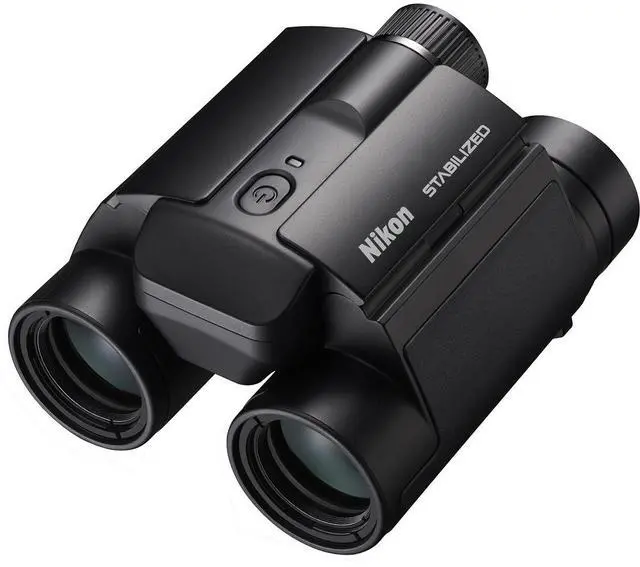 Alt view image 5 of 15 - Nikon 12x25 S Dual-Hinge Design Stabilized Binoculars with Multilayer Lens Coatings, Stabilization Technology, and Adjustable Eyecups (Black)