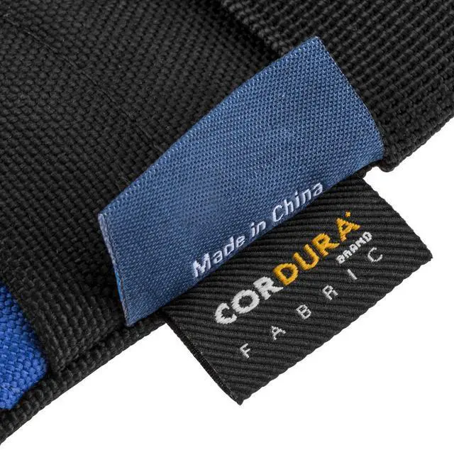 Alt view image 7 of 7 - Flashpoint Empty Saddle Sandbag, Water-Resistant Cordura Nylon - (18 lb Capacity, Blue & Black Stripes)