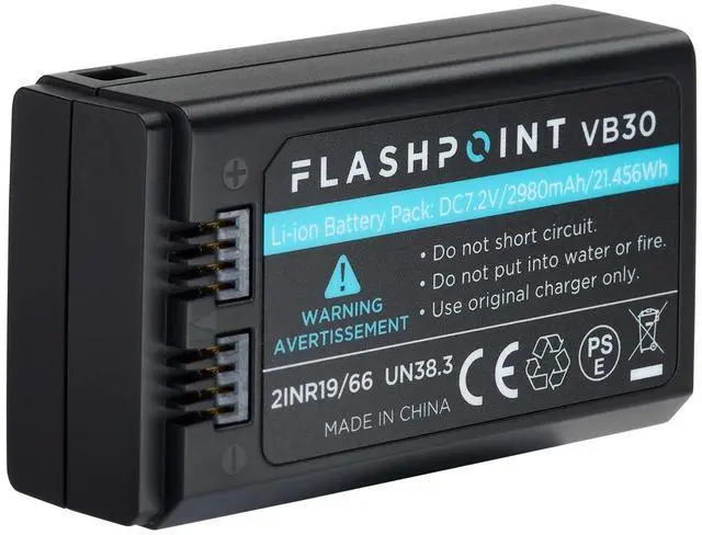 Alt view image 2 of 7 - Flashpoint VB30 Lion Battery Pack for Zoom Lion X Pro (2980mAh, 21.456Wh)